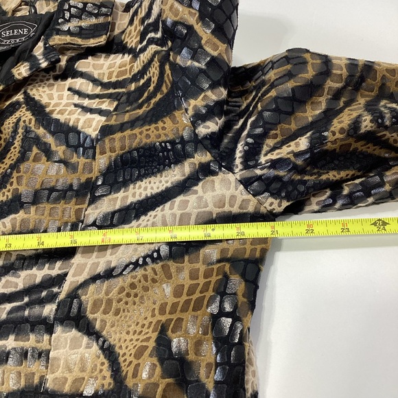 Selene Sport Animal Print Women's Blazer Jacket Button Front L - Picture 10 of 12
